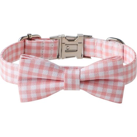Collier Pour Chien - En Coton Doux - Avec Nœud Papillon Amovible - Réglable - Pour Chiens Miniatures Et Toy - 1 Pièce (1/5)