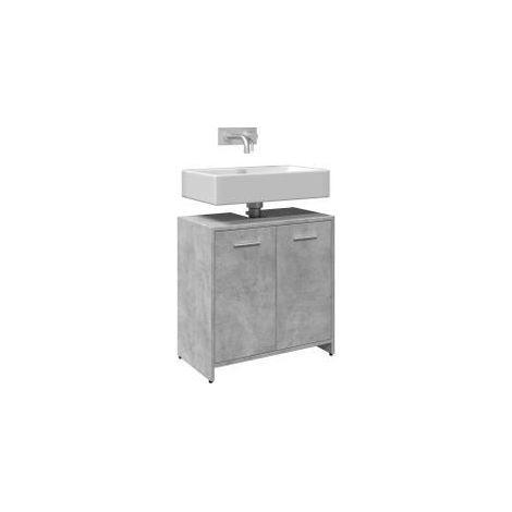 Armoire lavabo de salle de bain gris béton 60x33x60