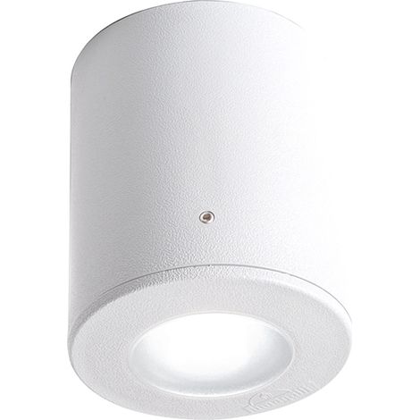 franca faretto 1xgu10 6w con pulsante cct (2 colori) ip55 h.11,5xd.9,5cm resina bianca