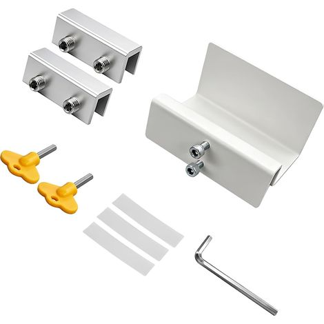 Ensemble de supports de pour fenêtre avec 2 pièces de loquet de fenêtre supplémentaires, pack de matériel de conception de pince en métal pour la configuration du cadre de panneau d ' un de (1/5)