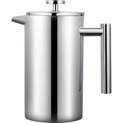 Cafetière à piston française 800 ml, double paroi en acier inoxydable (1/4)