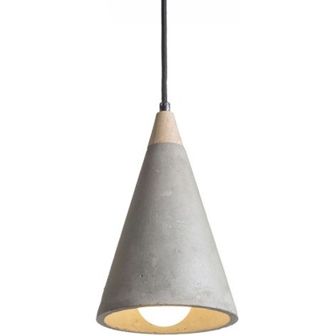 Lampadario Lampada HEIDI a sospensione calcestruzzo/legno 230V E27 28W