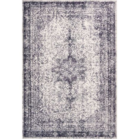 Tapis Rétro Tissé à la Main "Piedmont" Gris 120 x 170 cm (1/5)