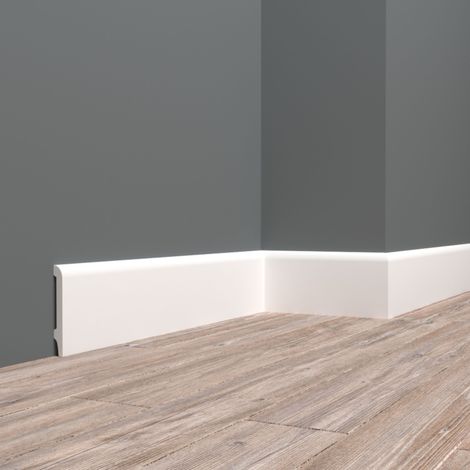 Lot de 10 Plinthes Polymère avec Bord Arrondi 3mm, L.240 cm x P.8 cm, Ep.15 mm (1/5)