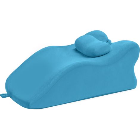 Coussin ergonomique mousse mémoire forme, dormir, reflux RGO, soutien dos convalescence lecture, coloris bleu (1/5)