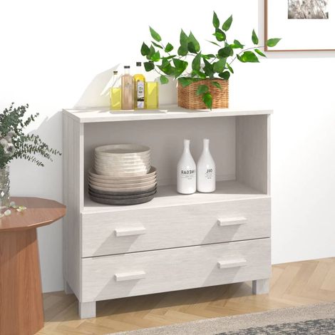 Sideboard HAMAR White 85x35x80 cm Solid Wood Pine vidaXL (1/5)