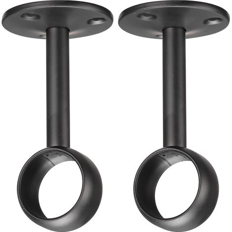Deux barres de meuble - Acier inoxydable - 32 mm - Noir (1/4)