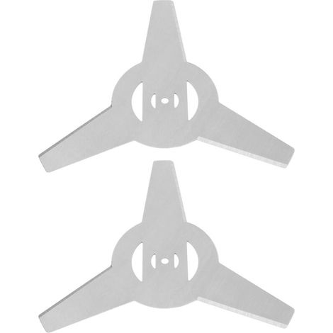 2 Pièces Lames de Tondeuse à Gazon en Acier Inoxydable Allongées Anti-Enchevêtrement Accessoires pour Débroussailleuse 20cm 3 Dents - KZQ