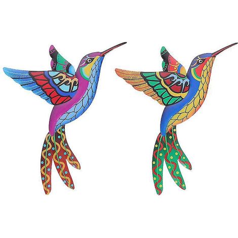 Lot de 2 décorations suspendues en fer colibri (1/3)