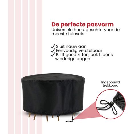 Housse de protection pour salon de jardin Ronde Imperméable - 128 cm x 71 cm - Zwart - Housse de protection pour votre salon de jardin - Housse de protection pour salon de jardin (1/5)