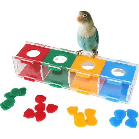 Boîte couleur jouet accessoires pour perroquet oiseau interactif - hygiénique, pour oiseau et perroquet, pour cage et volière (1/5)