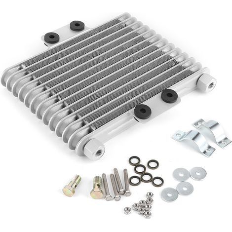 Universeller Ersatz-Motorradmotorölkühler mit 13 Reihen, 125-250 cm³, Silber (1/5)