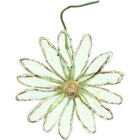 12 Margherite per decorazione albero di natale - colore verde oro - addobbi natalizi