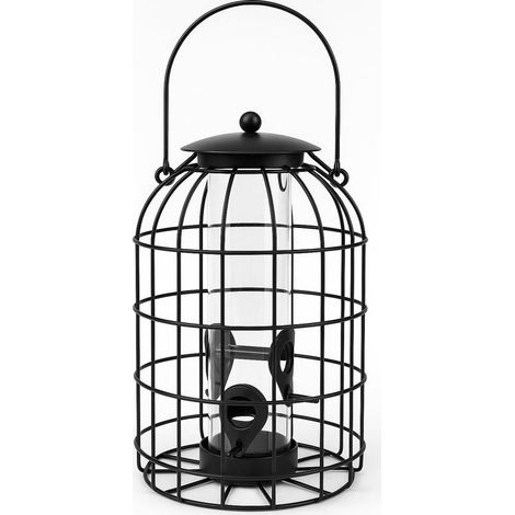 Grande mangeoire à oiseaux robuste et résistante aux écureuils, adaptée aux mélanges de graines sauvages, pour une utilisation en extérieur dans le jardin. (1/4)