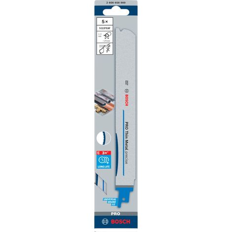 BOSCH S1137BEF (pkt of 5) Heavy for metal 225mm