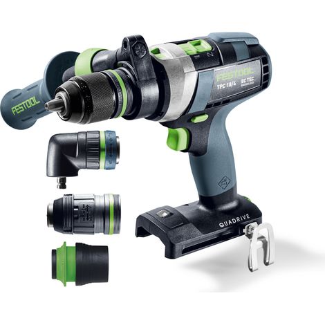 Festool Akku-Schlagbohrschrauber QUADRIVE TPC 18/4 Basic-Set/XL mit 4 Aufsätzen und Zubehör, ohne Akku und Ladegerät im Systainer