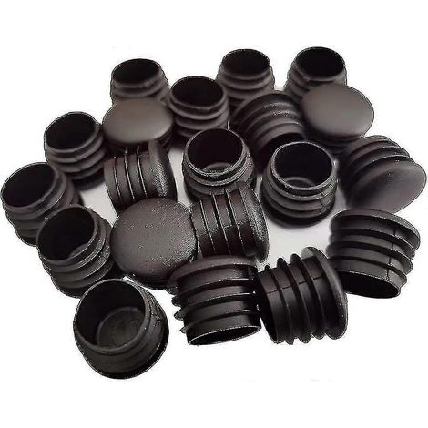 Bouchon rond en plastique, lot de 20 bouchons noirs pour embouts de tubes, patins de chaise, bouchons ronds pour pieds de chaise/meubles (25 mm) -ayane (1/5)