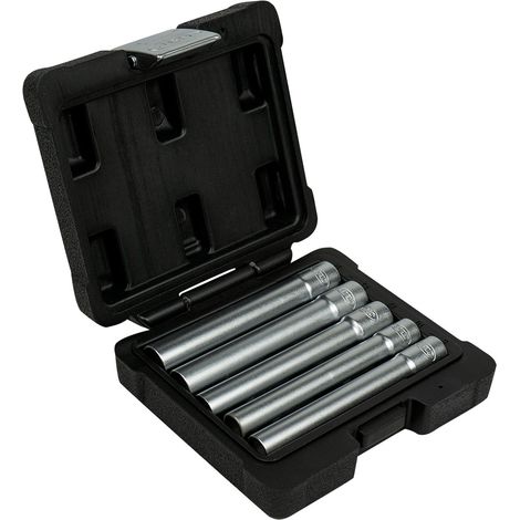 Lot de 5 douilles hexagonales extra-longues 3/8" – Clés à douille 120 mm CR-V – Pour réglage câble frein à main – JBM53545 (1/4)