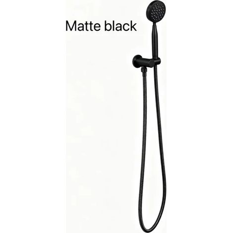 (Lot de 3 pièces noires) Tête en nickel brossé, flexible de douche de 150 cm en acier inoxydable, pommeau de douche, accessoires pour robinetterie murale (1/5)