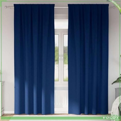 Rideaux occultants - FAFEISY - Tissage triple - Bleu foncé - 225 x 140 cm (2 pcs) - Bloque 80-90% lumière (1/5)