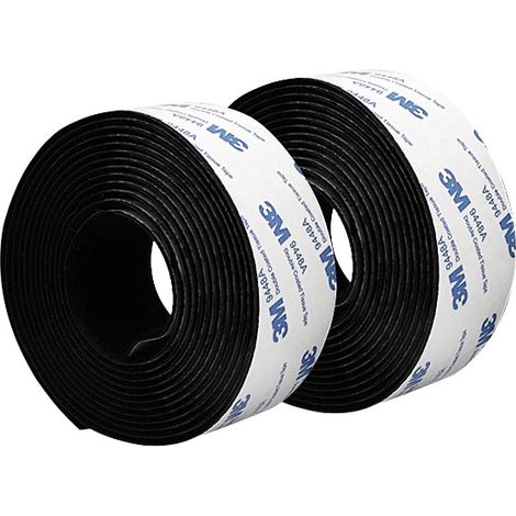 3M selbstklebendes Klettband, robuste Klettband-Befestigungsstreifen – 2 cm x 3 m (2 Rollen)