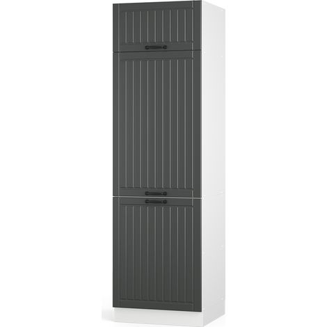 Küchenschränke Fame-Line, Anthrazit Landhaus, 60 cm, Vicco