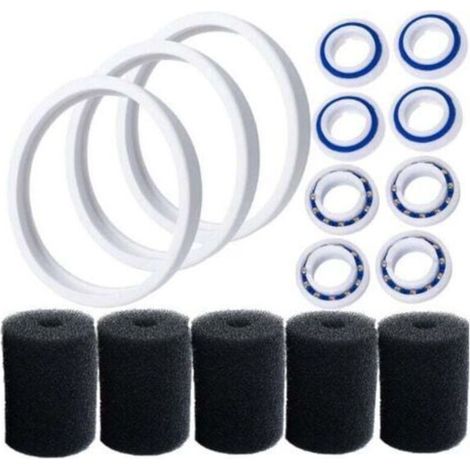 C10 Pneumatiques adaptables de rechange Compatible avec Polaris 180 280 360 380 Robot nettoyeur piscine avec C60 roulements à billes de roue et 9-100-3105 Épurateur de tuyau de balayage (1/3)