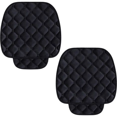 Coussin de Siège de Voiture Housse en Velours pour Arrière Chaise Siège Véhicule Protection Tapis Protection pour Animaux Compagnie (2 Siège Avant, Noir) (1/4)