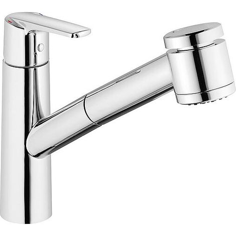 Spültischmischer Heinrich Schulte Alpha 300 herausziehbare Geschirrbrause, Ausladung 216 mm, chrom - Z059803-00010