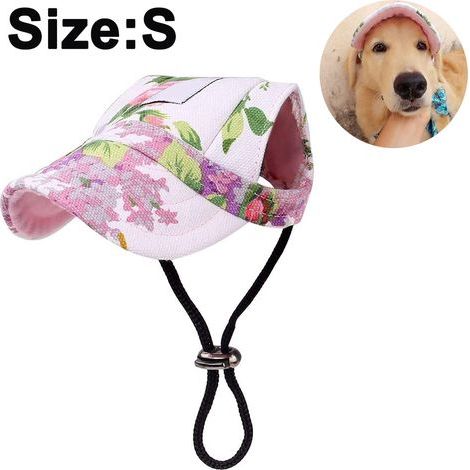 Hundemütze, Baseballkappe für Haustiere/Sportmütze für Hunde/Schirmmütze mit Ohrenlöchern und Kinnriemen für Hunde und Katzen