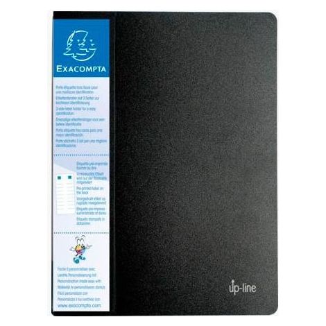 EXACOMPTA CARPETA DE 60 FUNDAS UP-LINE A4 C/PORTA-ETIQUETA 3 CARAS PP RÍGIDO NEGRO