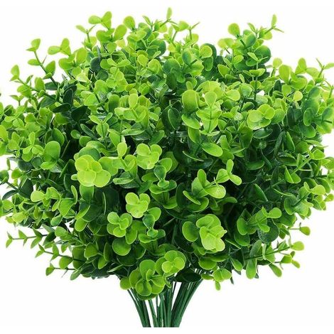 10 Pcs Artificial Green Plants without Potting Artificial Foliage Foliage, Plastic Plant, Indoor Outdoor Flower Arrangement for Party, Wedding, Home Decoration (1/5)