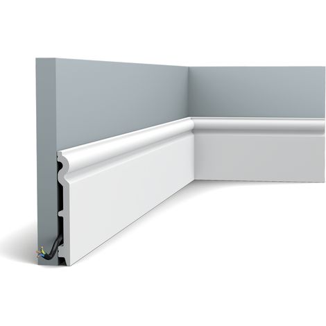 Orac – Plinthe haute arrondie SX138 finition classique – L200 x H13,8 x l1,5 cm – Pour murs arrondis et surfaces courbées (1/7)