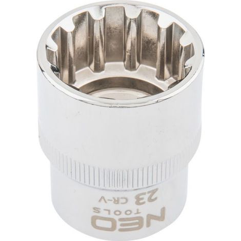 Douille Cannelée - 1/2 Pouces - 23 Mm - Acier Chrome-Vanadium - 1 Piece (1/5)