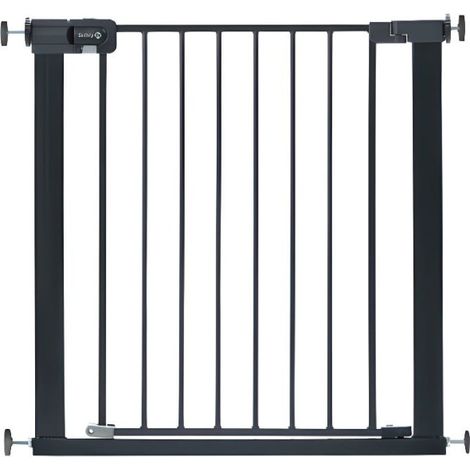 Barrière pour chien métal noir – Système de fixation par pression 4 points – Technologie SecurTech® avec voyant de fermeture – Ouverture d'une main – Safety 1St