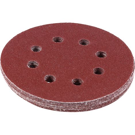 125mm Polishing Pads Red Sanding Discs 8 Hole Grit Sand Papers(100) (1/3)