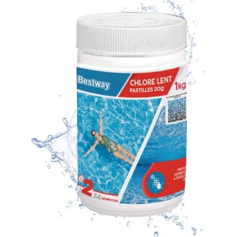 Bestway Chlore Lent - Pastilles 20g Boîte de 1kg