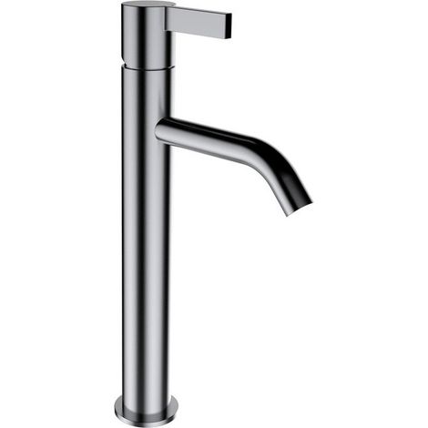 Mitigeur lavabo sur colonne KARTELL sans vidage PVD inox LAUFEN