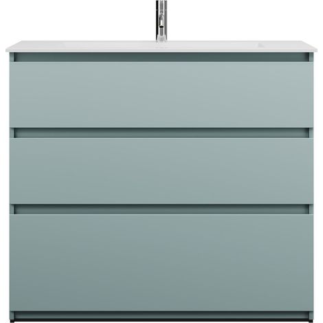 burgbad Lin20 Lavabo bajo para lavabo blanco mate con mueble bajo