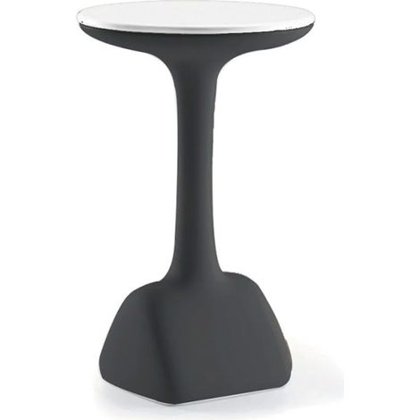 Tavolino alto rotondo per sgabelli 99cm polietilene design Armillaria T1 - Nero (1/5)