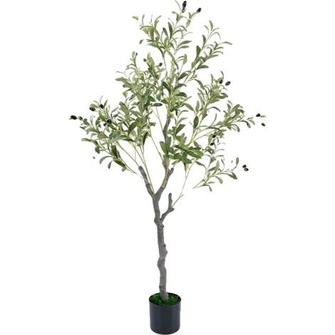 Arbre Olive Artificiel, Design Réaliste, Utilisation Intérieure et Extérieure, 120cm (1/2)