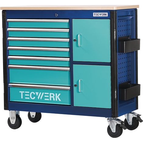 TECWERK Rollwerkbank PLUS 2.0 T Außen-B1090xT500xH1055mm Schubl.7 30kg 500kg TECWERK