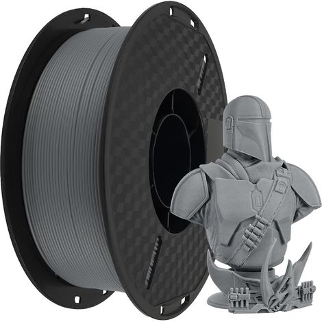 KINGROON 3D-Drucker HS-PLA Filament 1 kg 1,75 mm Hochflüssiges 3D-Druckmaterial, biologisch abbaubar, umweltfreundlich, f-grau (1/5)