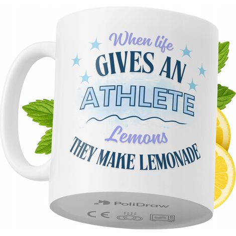 Tazza divertente e umoristica per atleta, ideale per caffè e tè, con grafica e testo divertenti. Perfetta per compleanni, onomastici e festività. Tazza premium per occasioni speciali, per casa, uffici (1/5)