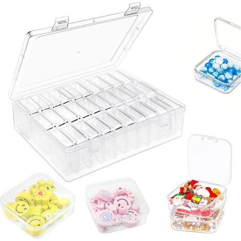 31 Pièces Petite Boite Plastique, Petite Boite de Rangement, Mini Boite plastique, Transparente Caisse Plastique avec Couvercle pour Ranger de Petits Objets, des Petites Perles et des Bijoux (1/5)