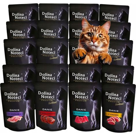 DOLINA NOTECI Nassfutter für Katzen, Geschmacksmischung, 20 x 85 g, getreidefrei