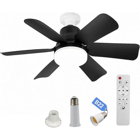 Ventilateur de plafond LED B22 30 W avec télécommande, 3 couleurs, intensité lumineuse réglable en continu, 3 vitesses de ventilation, 260 V, pales détachables (1/5)