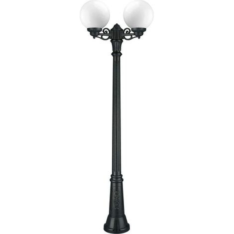ballon – réverbère 2 ampoule e27 noir (1/4)