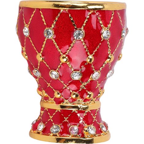 Mini-Retro-Kelch, Metall, geprägt, Vintage-Trinkbecher für Bar, Party, Heimdekoration, Gold, Rot (1/5)