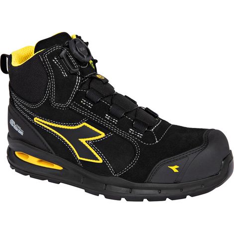 Diadora Run A.Box Master Boa Mid S3S FO SR SC ESD Sicherheitsschuhe - 43 EU - Schwarze